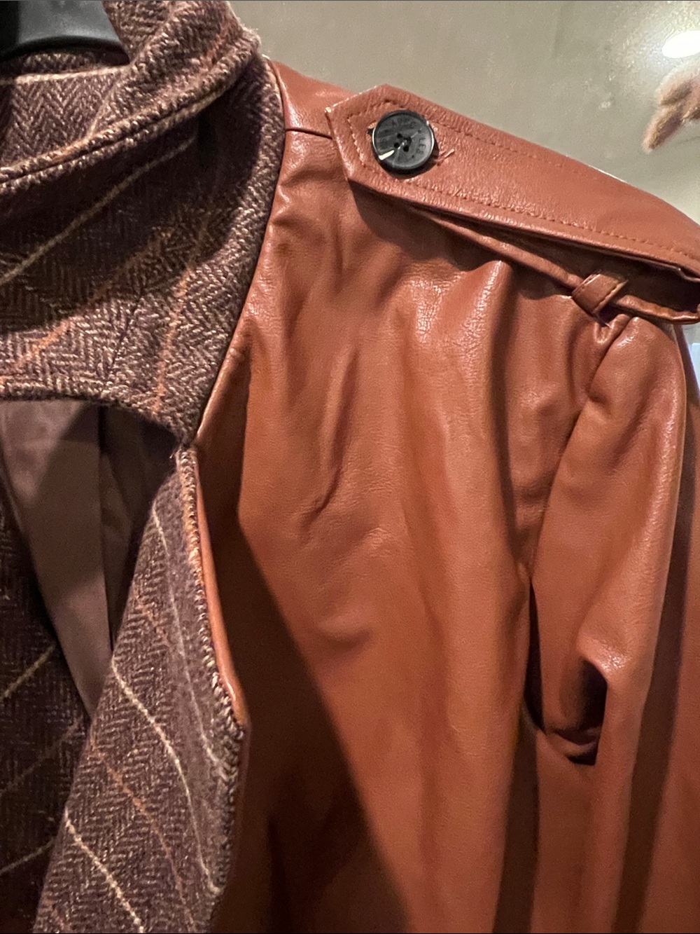 Avec Les Filles Brown Mixed-Media Trench Coat NWT - Picture 8 of 16